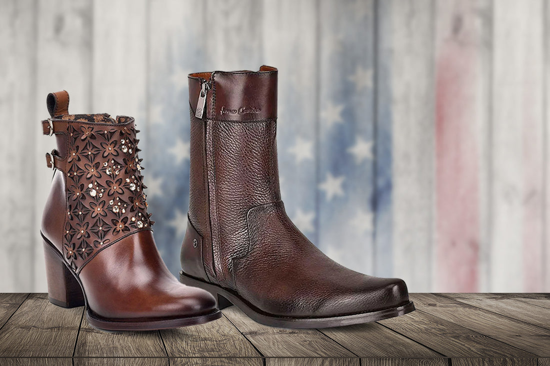 Patriotic boots styled