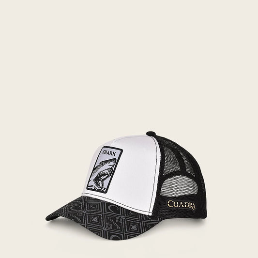 Mens Grey snapback cap with shark patch