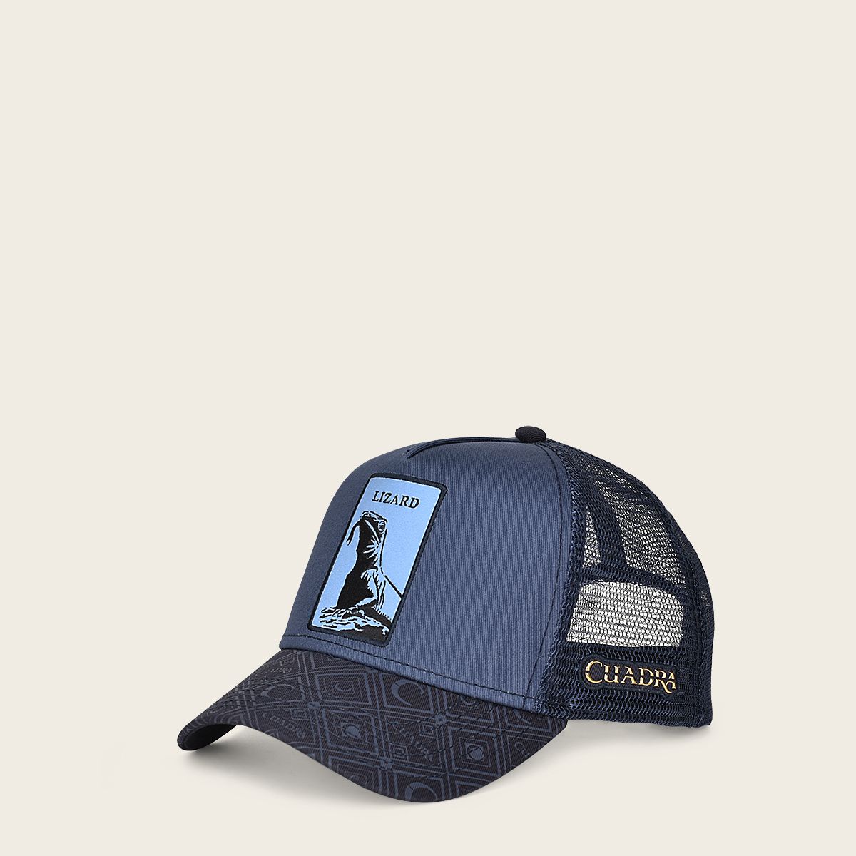 Blue snapback cap with lizzard patch 1.5