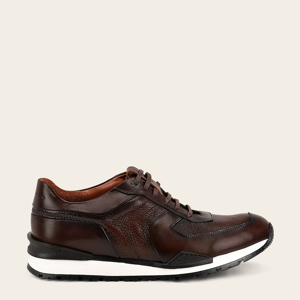 Brown deer leather sneakers - 132TSVN - Cuadra Shop