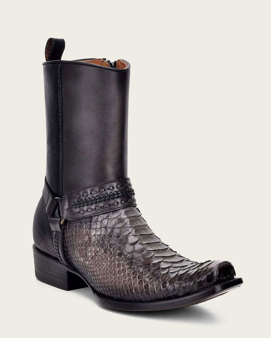 Grey Python Boots: Luxury, Craftsmanship, Comfort.