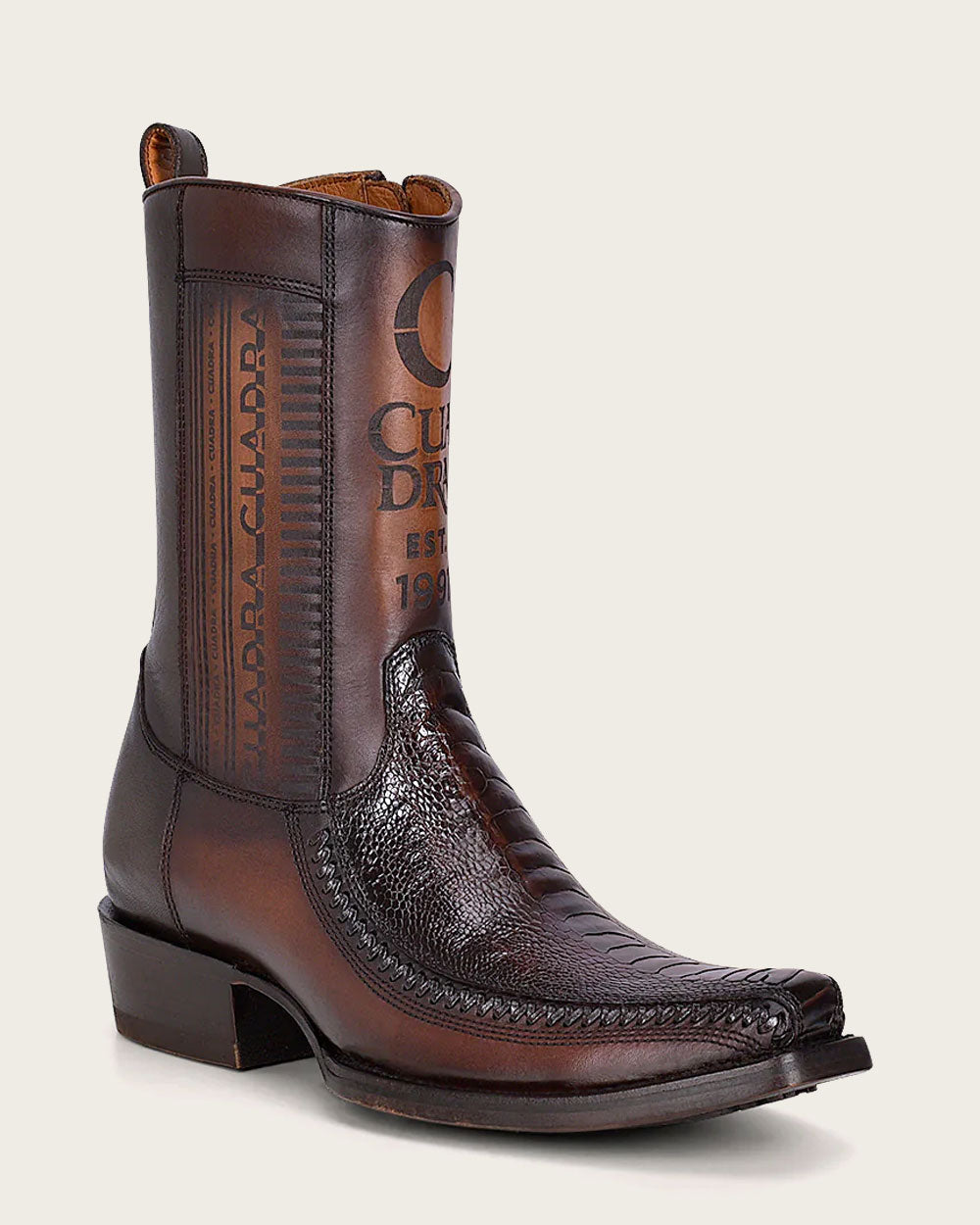 Ostrich & Bovine Leather Boots: Cuadra blends luxury & durability. 