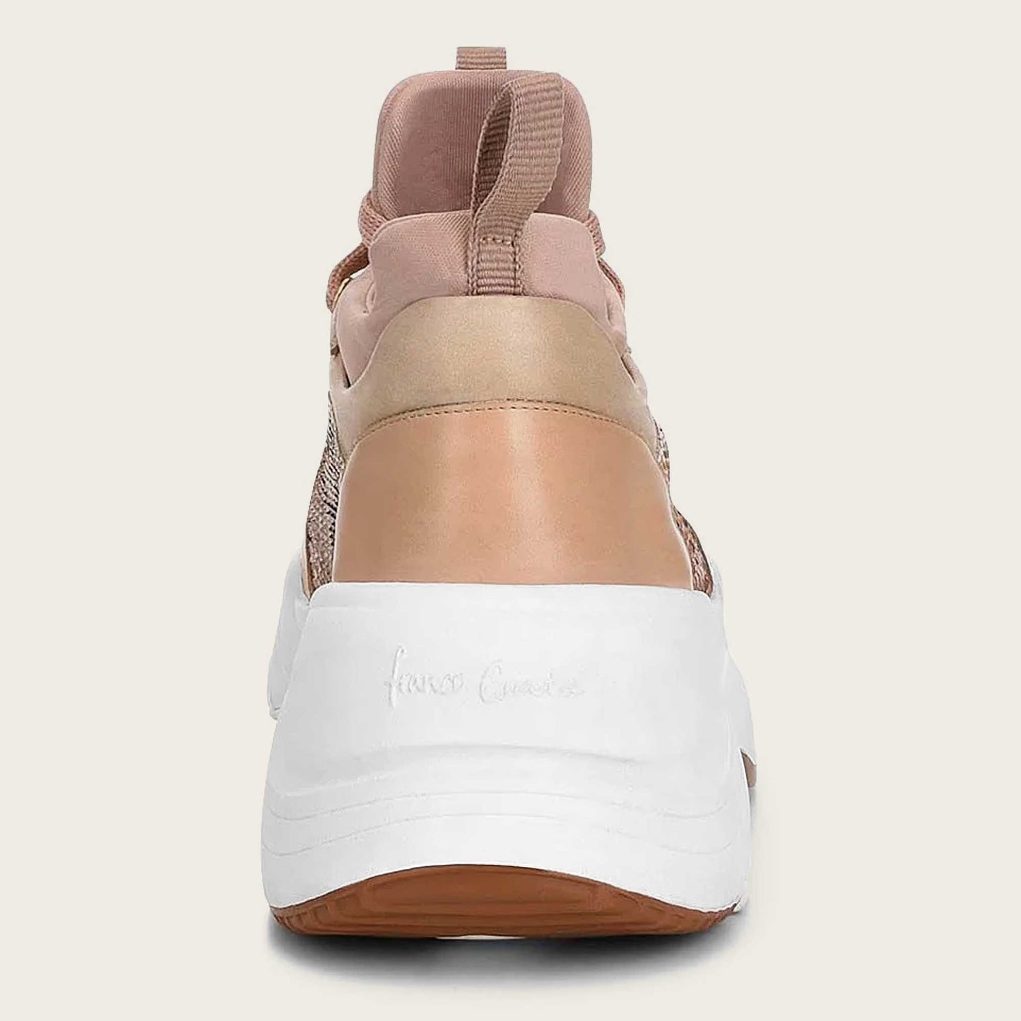 Genuine python peach leather sneakers