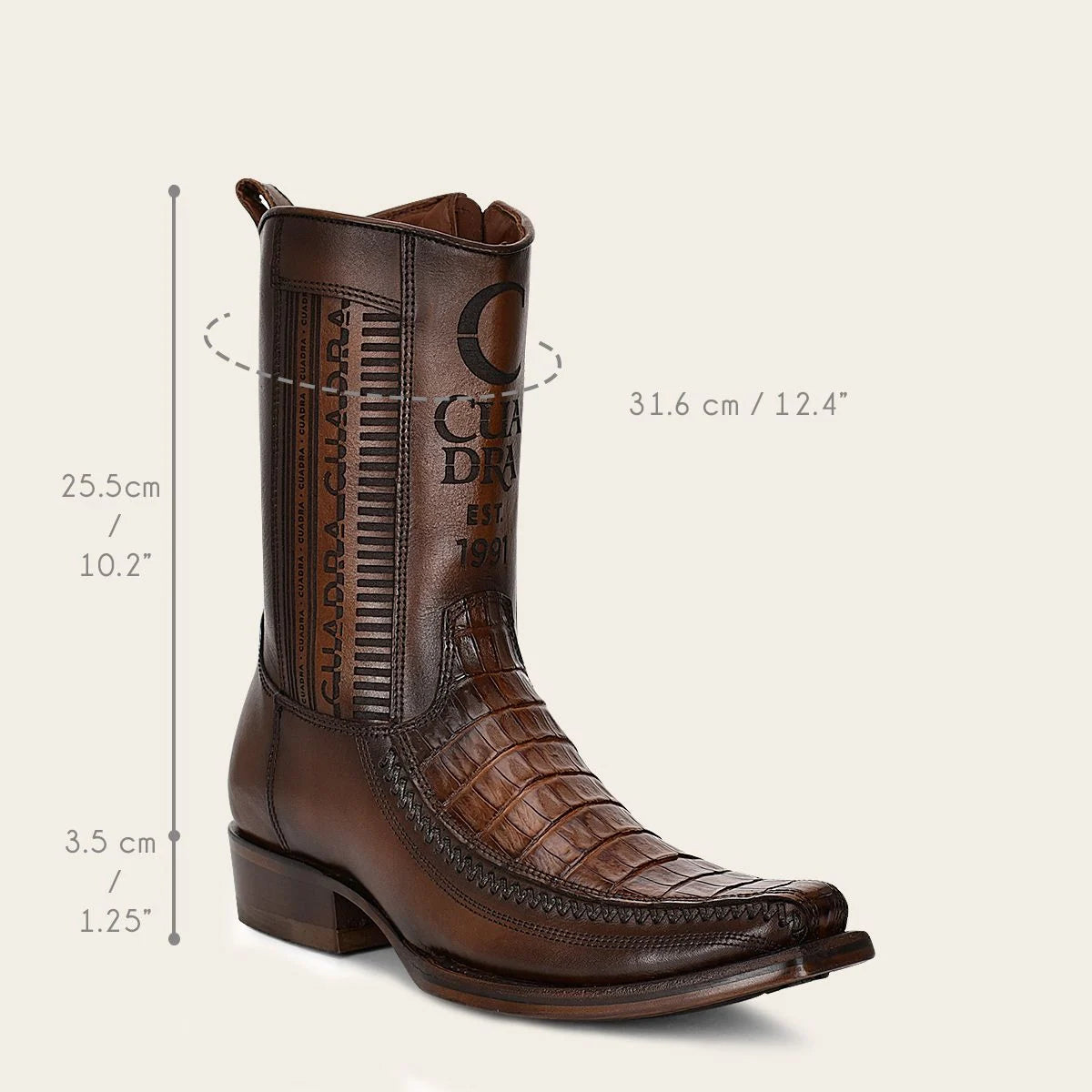 Brown exotic leather cowboy boot