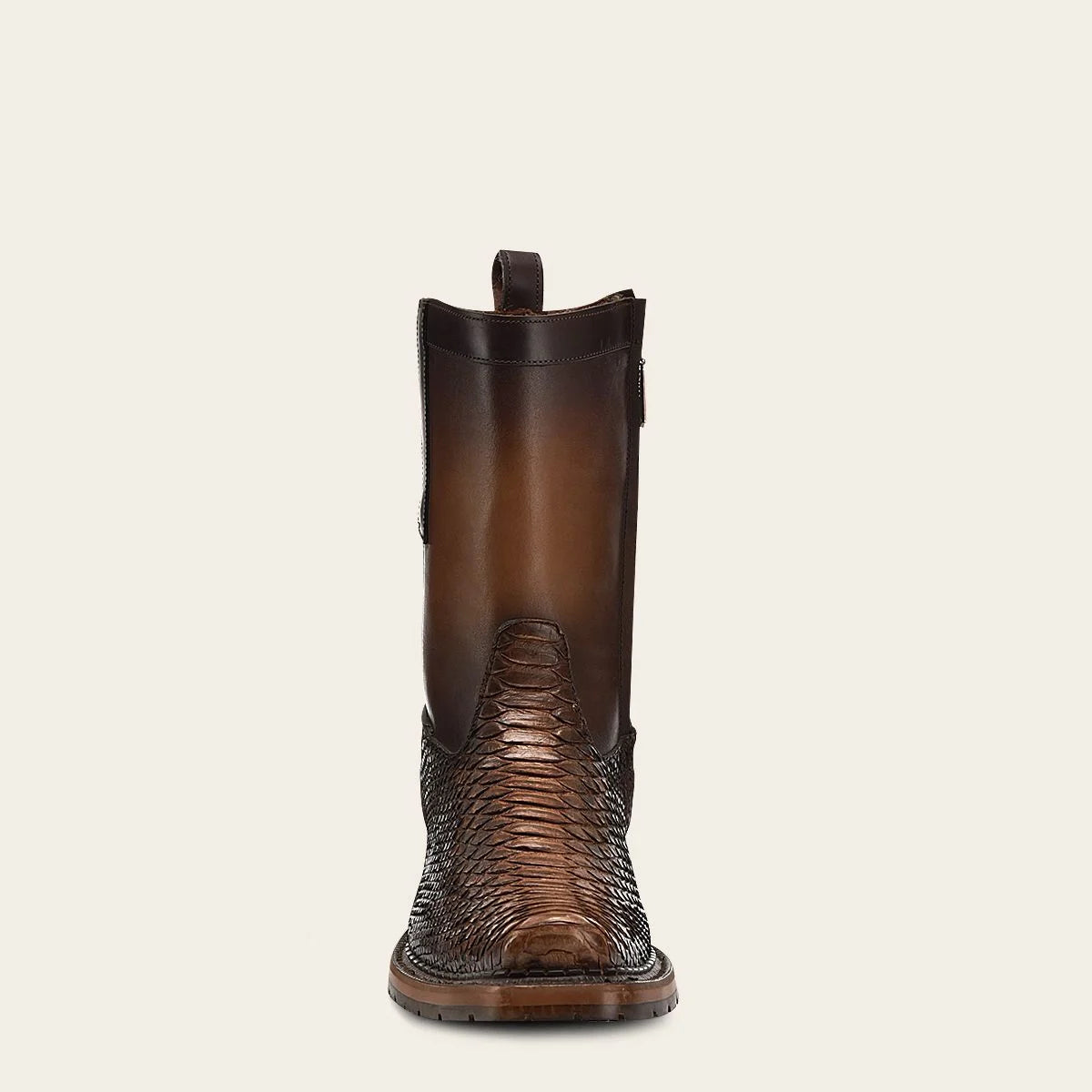 Handcrafted honey exotic leather boot