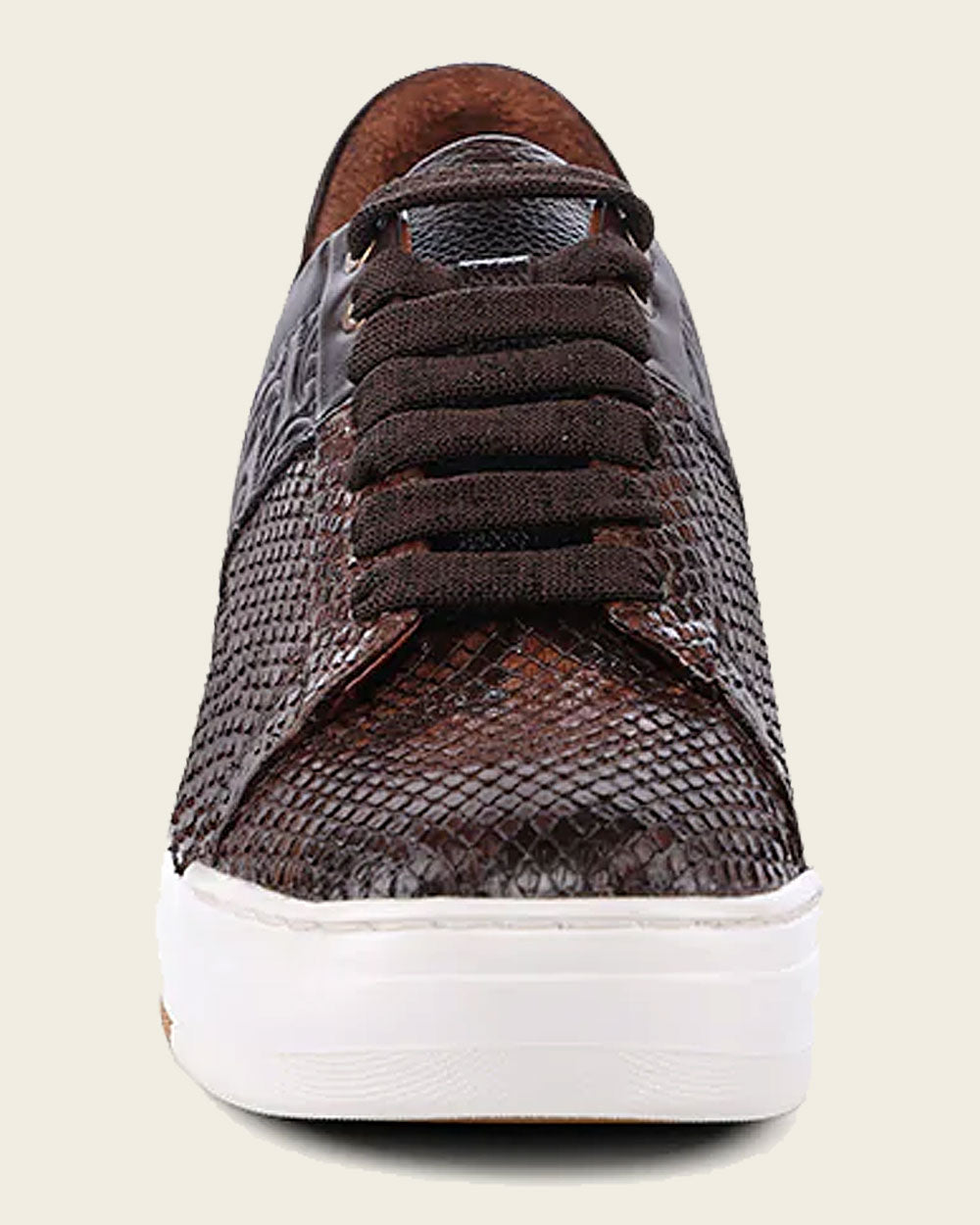 Genuine python dark brown leather sneakers