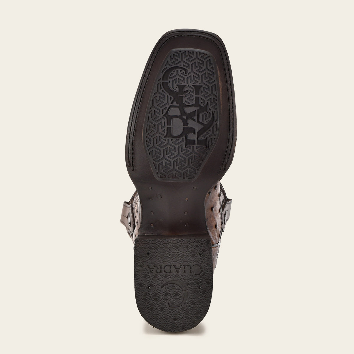 Engraved honey exotic leather boot