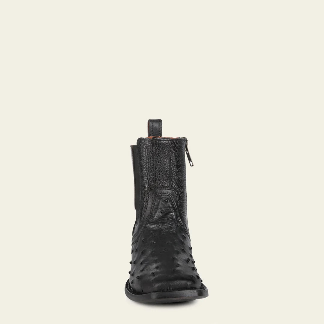 Black exotic leather urban boots