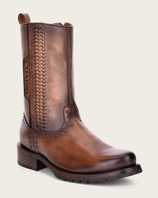 Honey Leather Cowboy Boots: Cuadra blends heritage & modern style. 