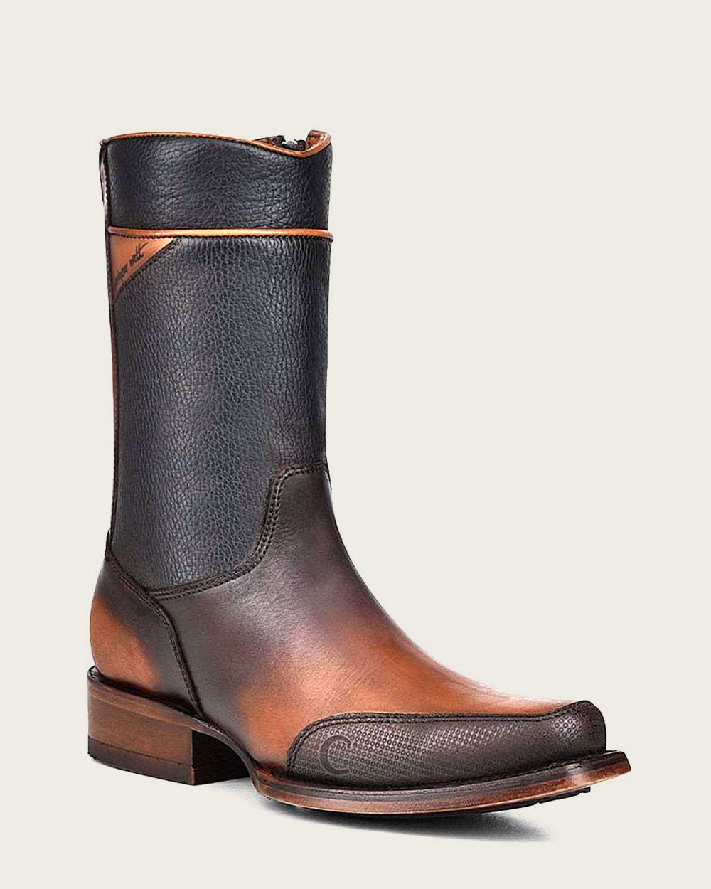 Brown Hand-painted engraved dress boots