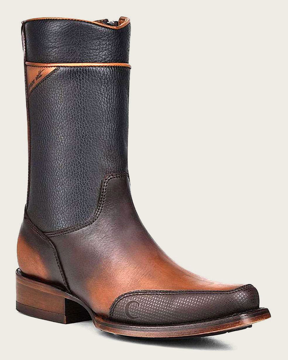 Brown Hand-painted engraved dress boots