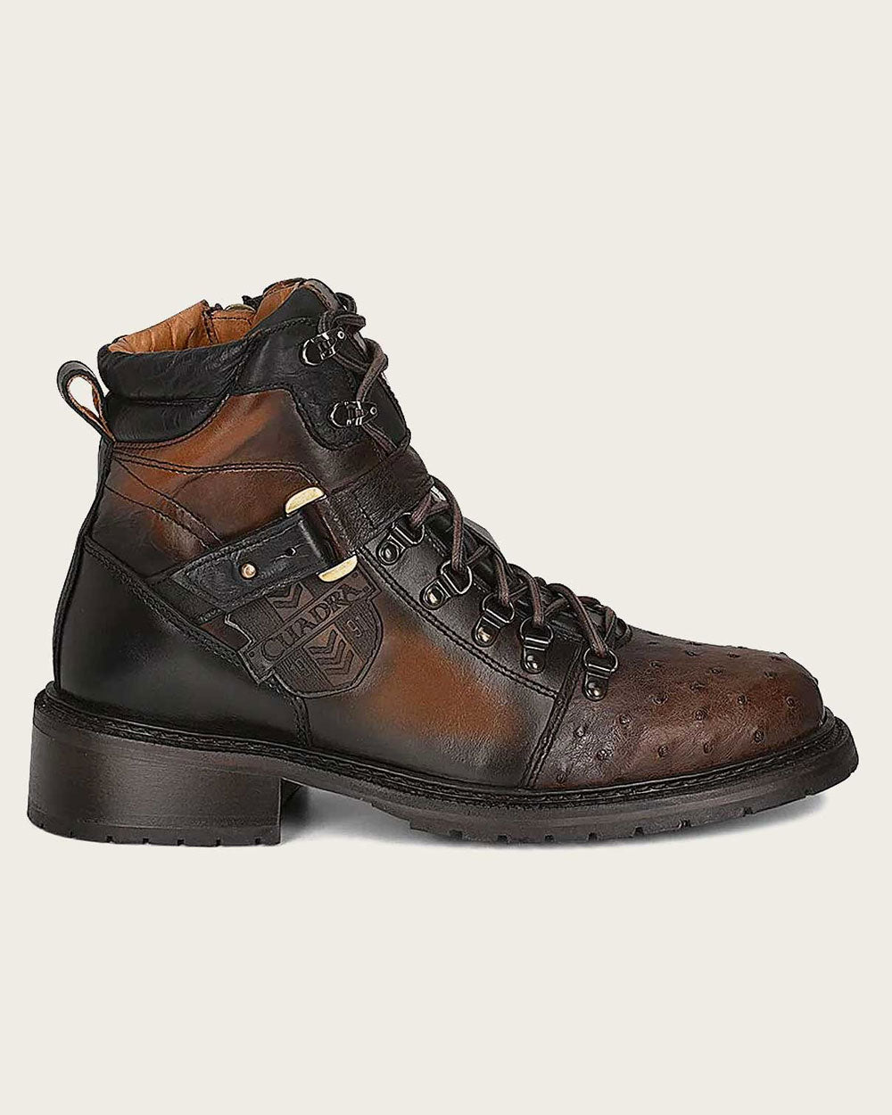 Durable Leather & Rubber Sole: Ostrich Boots. 