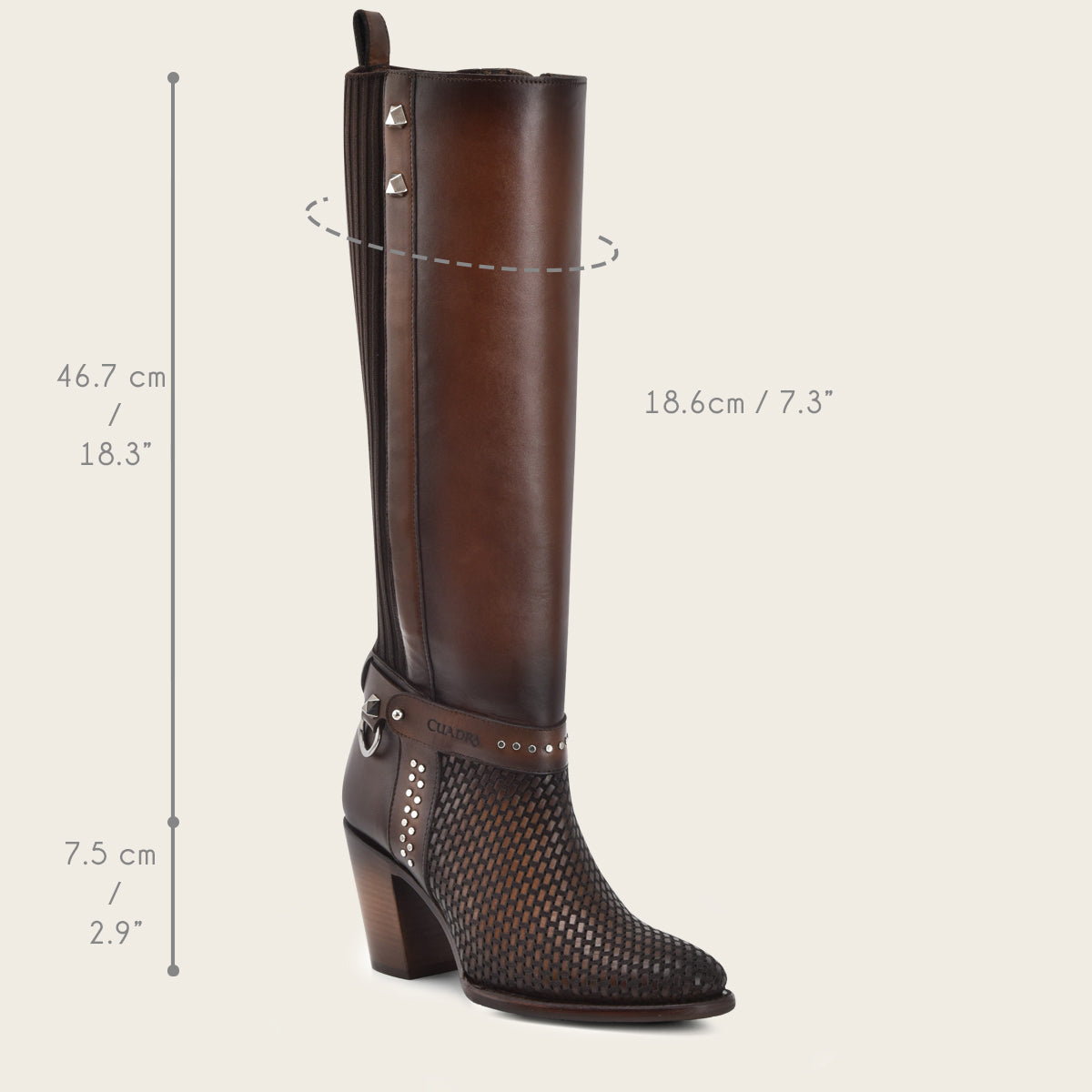 Stylish brown honey leather tall boot