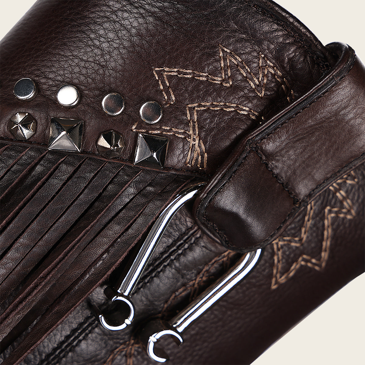 Handmade dark brown exotic leather western style boot