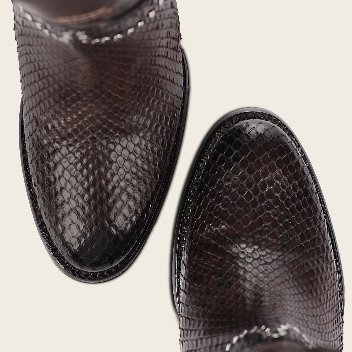 Handmade dark brown exotic leather western style boot