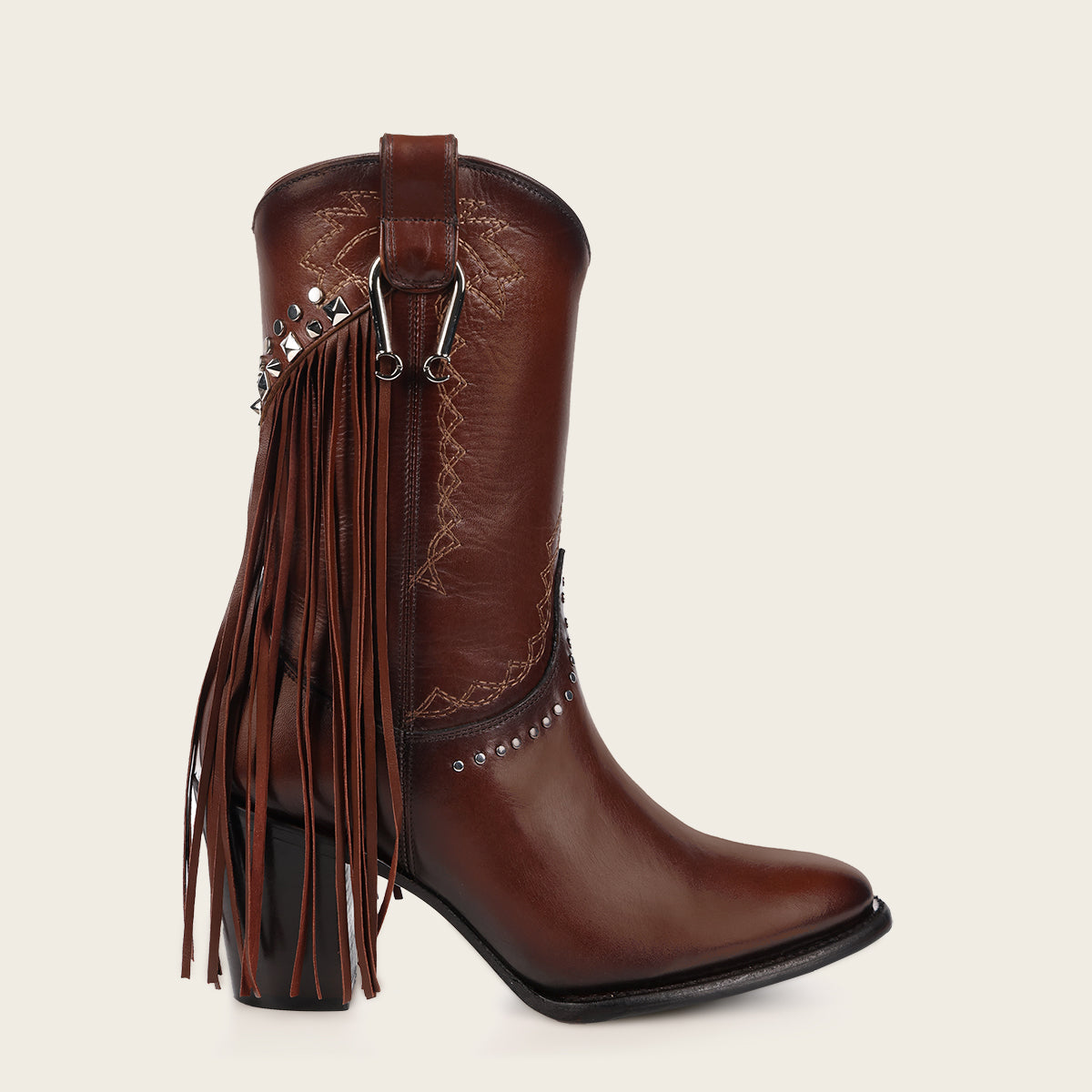 Handmade honey leather western style boot