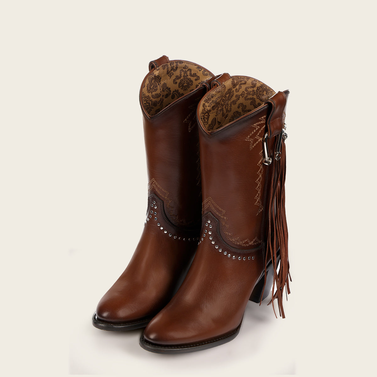 Handmade honey leather western style boot