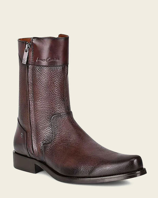 Elevate Your Style with Unmatched Comfort:&nbsp;Hand-painted dark brown leather boots