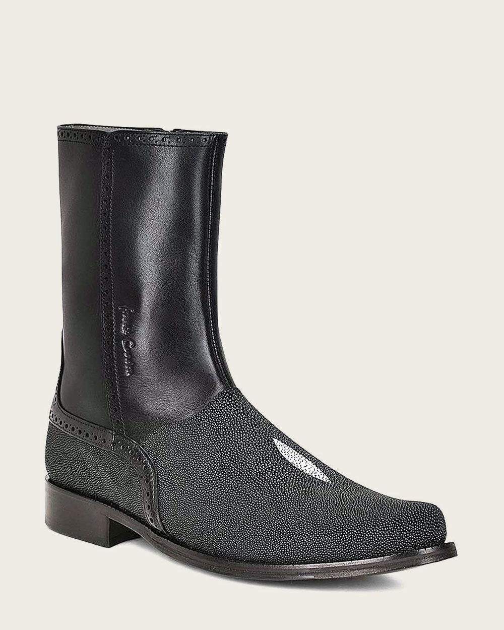 Black Cuadra Boots: Stingray & bovine leather for unmatched style & durability. 
