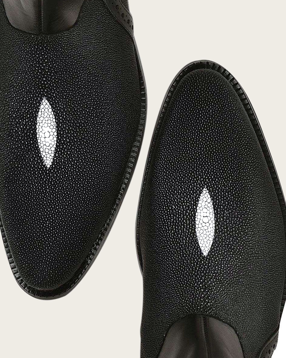 Black stingray leather: A statement piece for your wardrobe by Cuadra. 