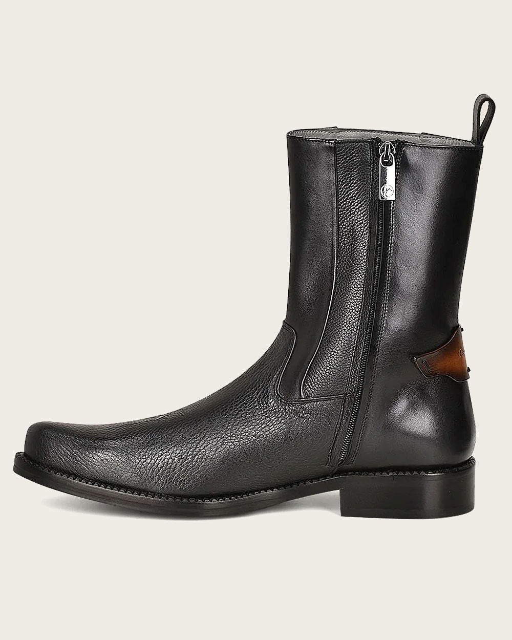 Luxury, Not Rugged Wear: Cuadra's black deer leather dress boots. 
