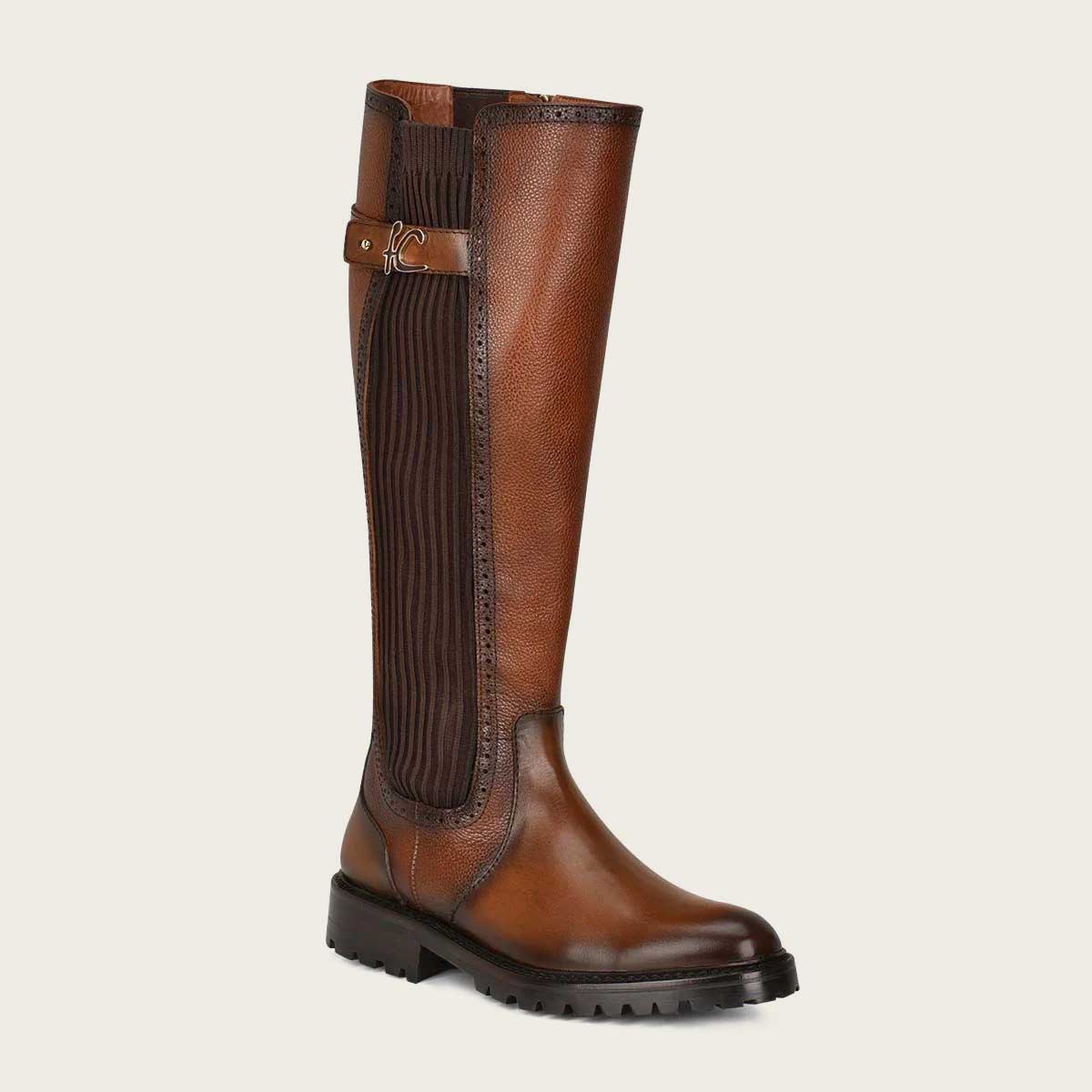 Honey Brown leather high boots- 94TTSRS - Cuadra Shop