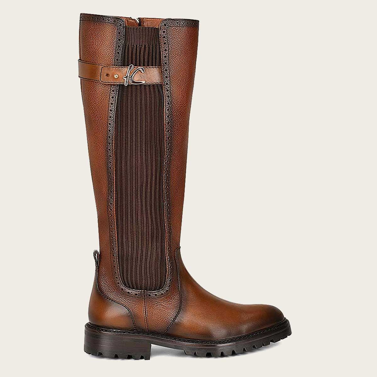 High boot honey bovine leather boot
