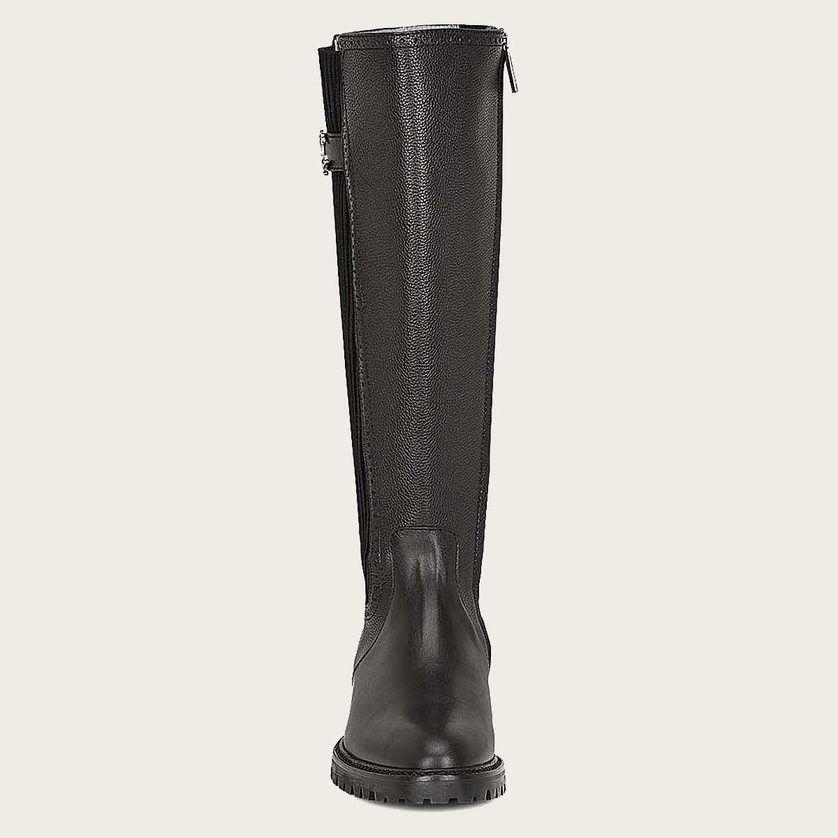 High boot black bovine leather boot