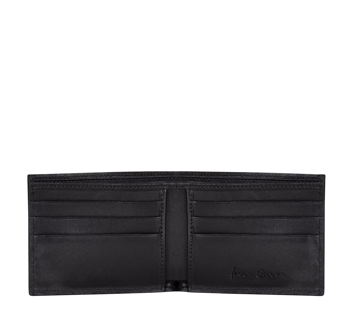 Handmade black exotic bifold leather wallet - B2910LT - Cuadra Shop