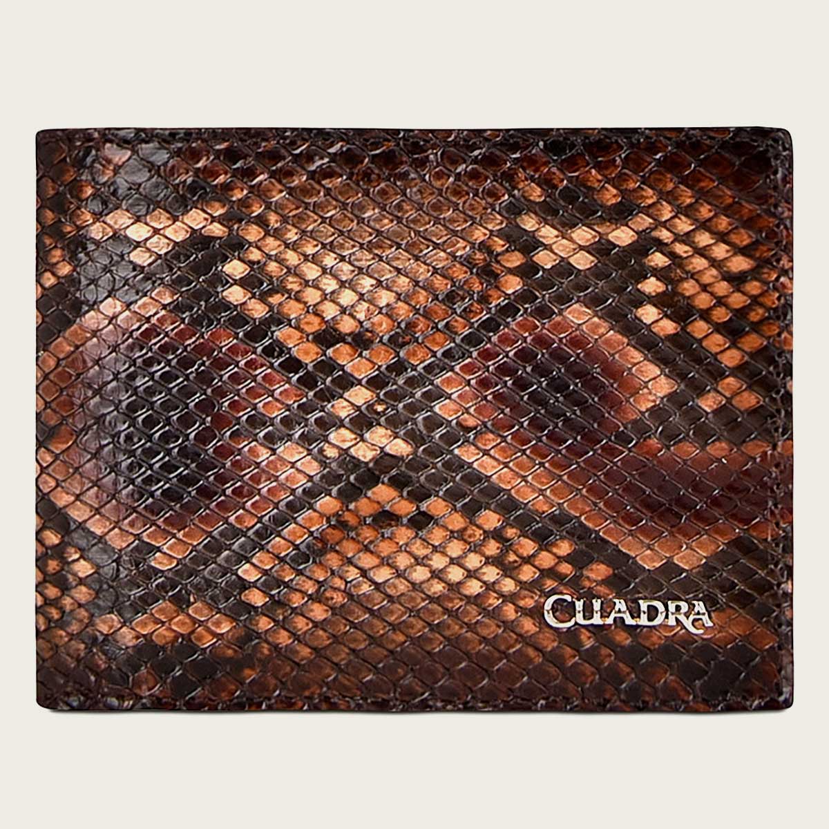 Handmade Black leather wallet with Cuadra's monogram appliqué