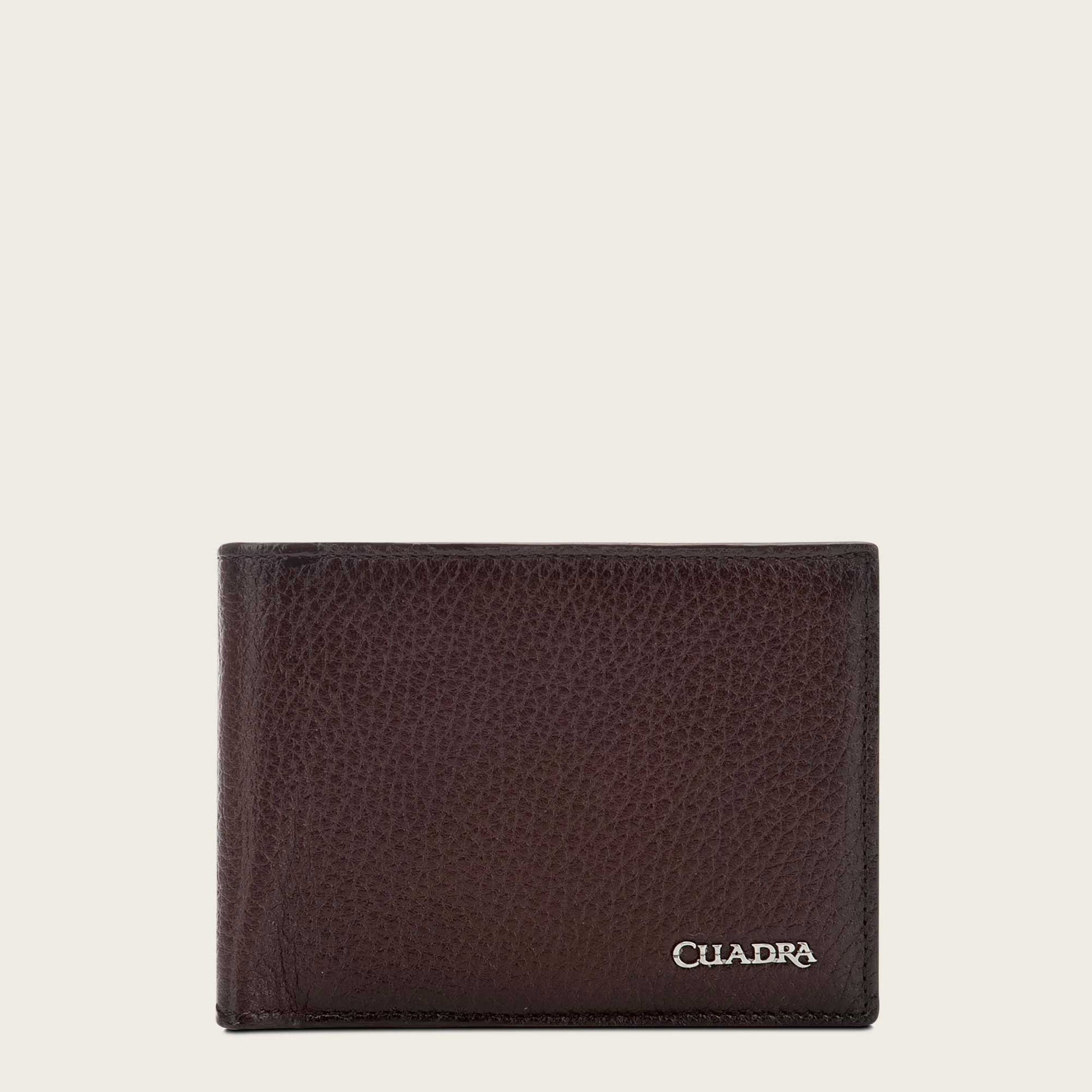 Brown handmade bifold deer leather wallet for men - B2910VE - Cuadra Shop