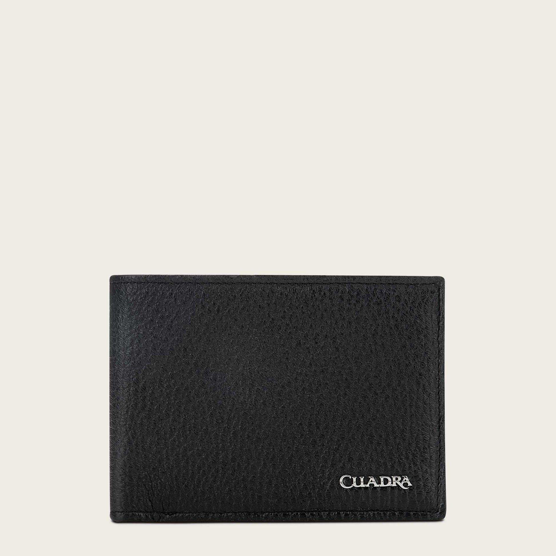 Black handmade bifold deer leather wallet for me - B2910VE - Cuadra Shop