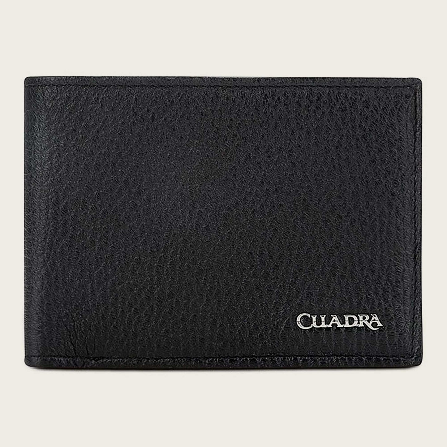 Black handmade bifold deer leather wallet 1.5