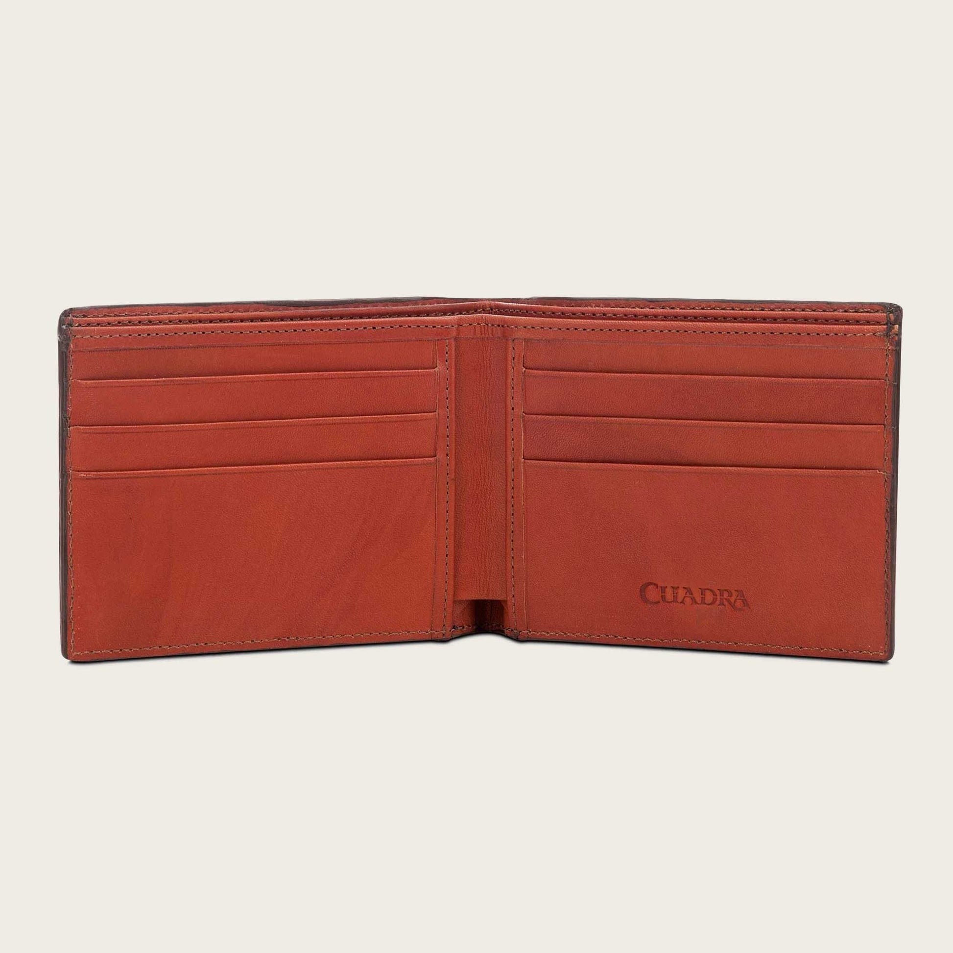 Brown and colored bovine leather wallet for men - B5697RS - Cuadra Shop