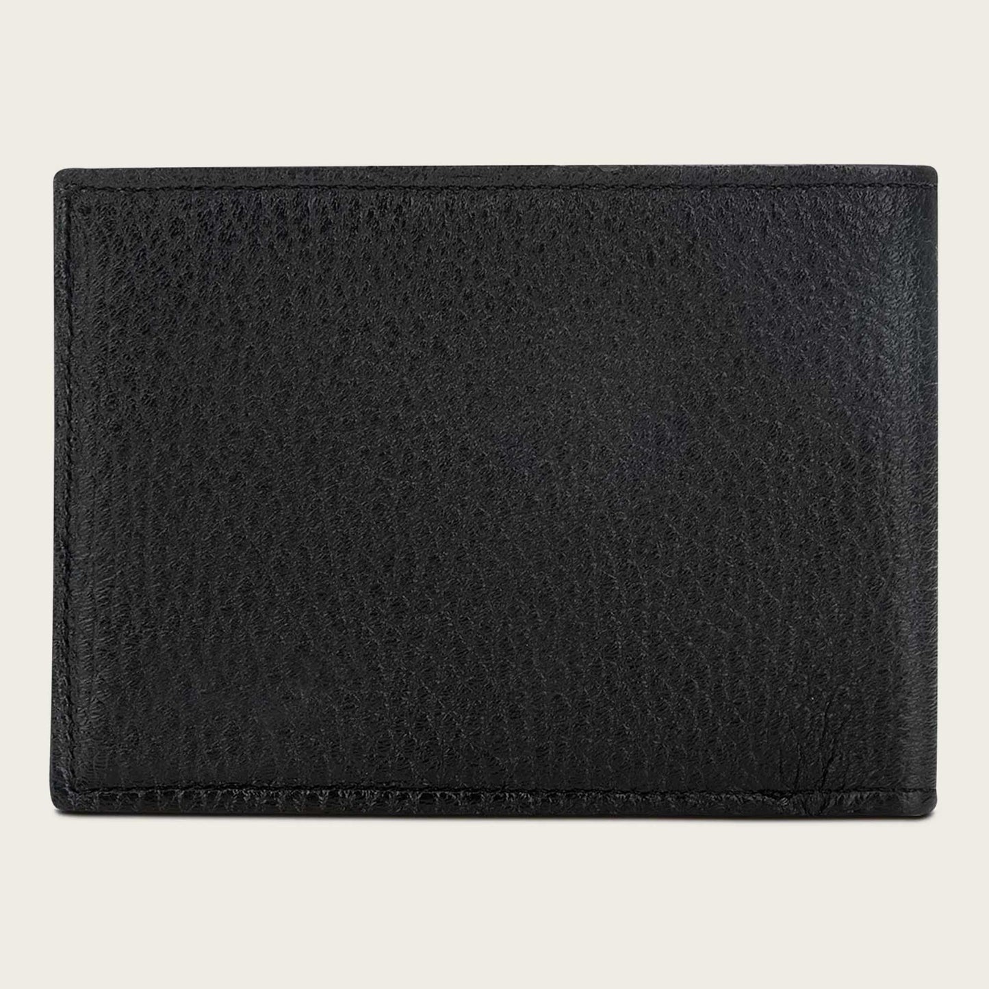 Black handmade bifold deer leather wallet 2