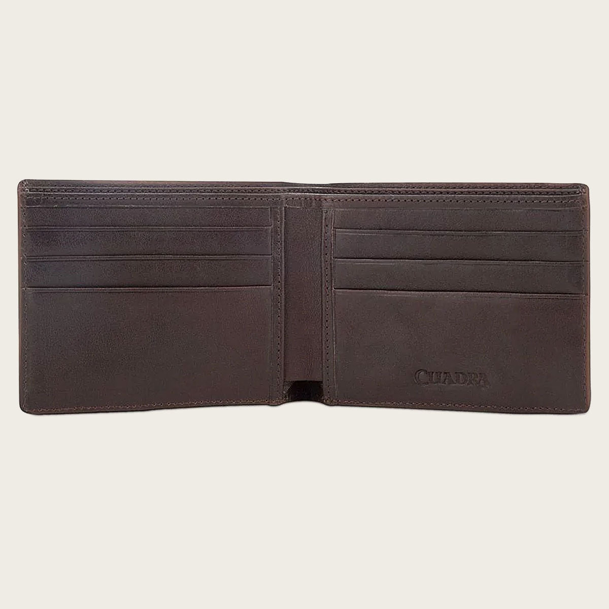 Brown handmade interwoven detail leather wallet 3