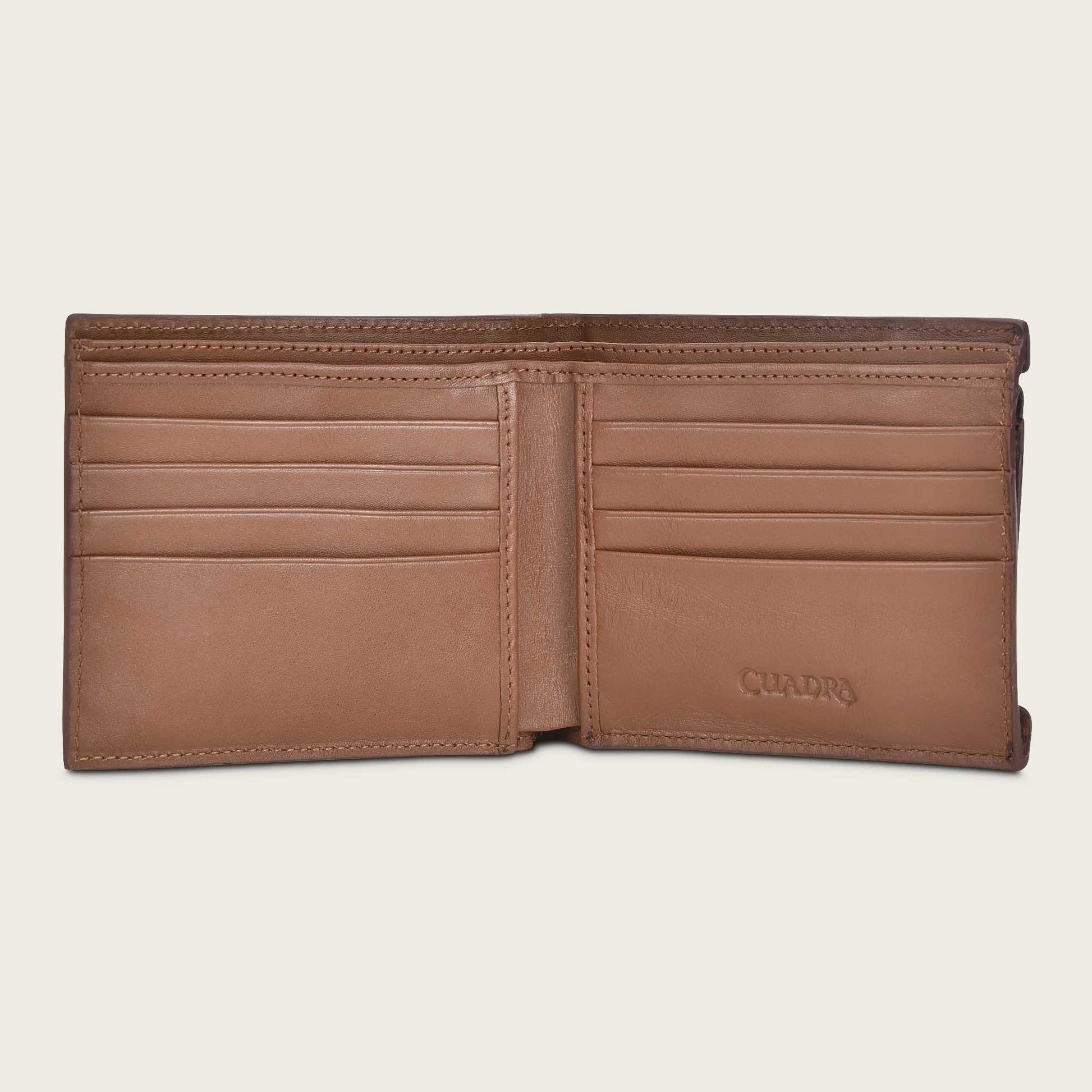 Hand-painted bifold brown leather wallet 3