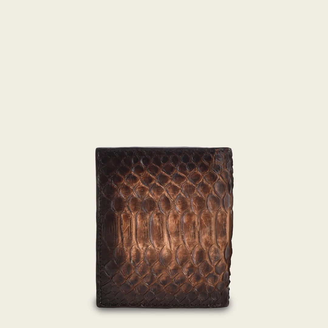 Honey brown handmade exotic leather wallet