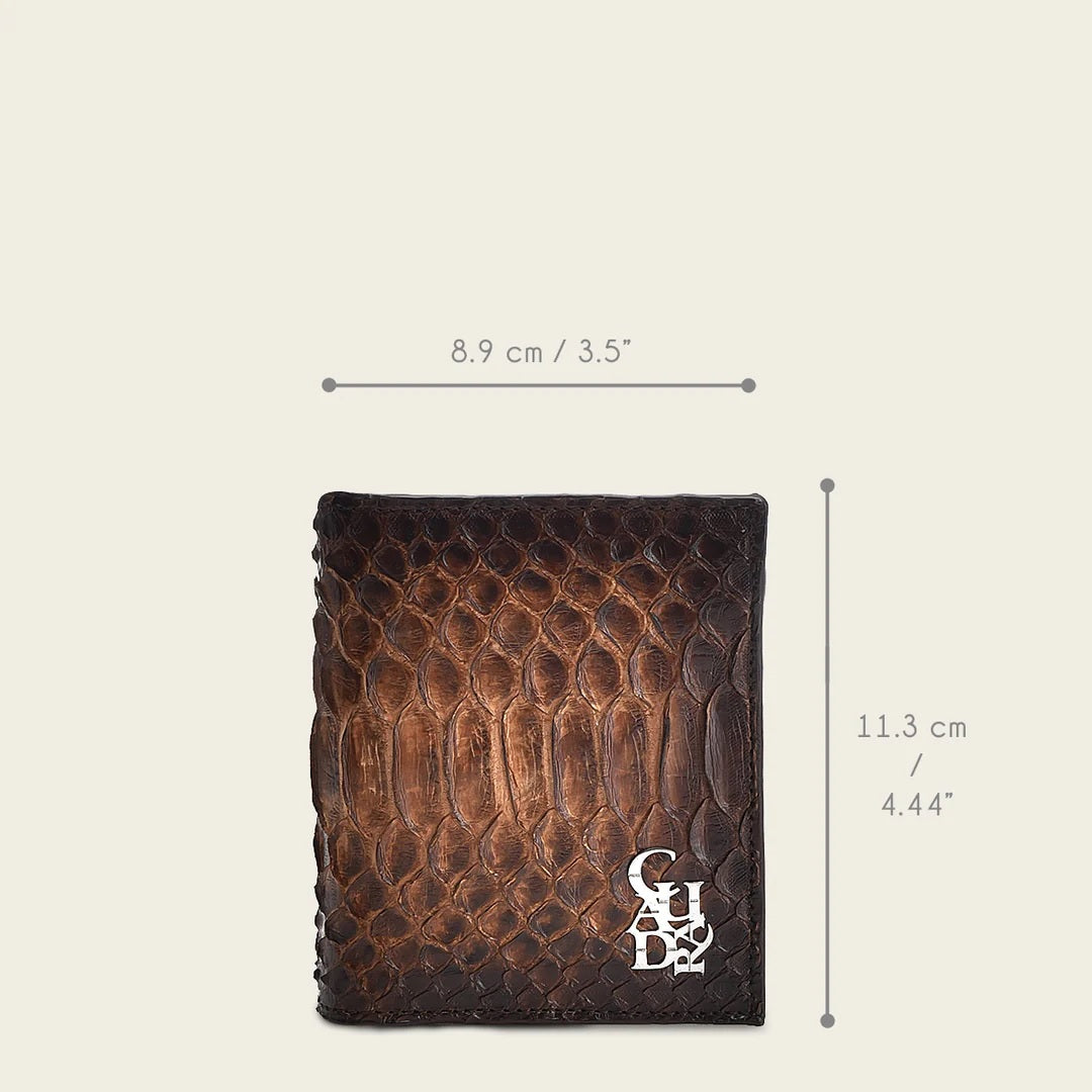 Honey brown handmade exotic leather wallet