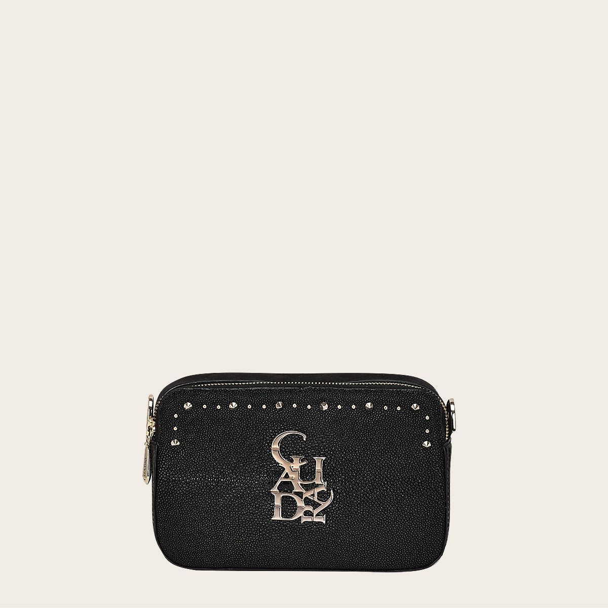 Black exotic leather crossbody bag - BOD0GMA - Cuadra Shop