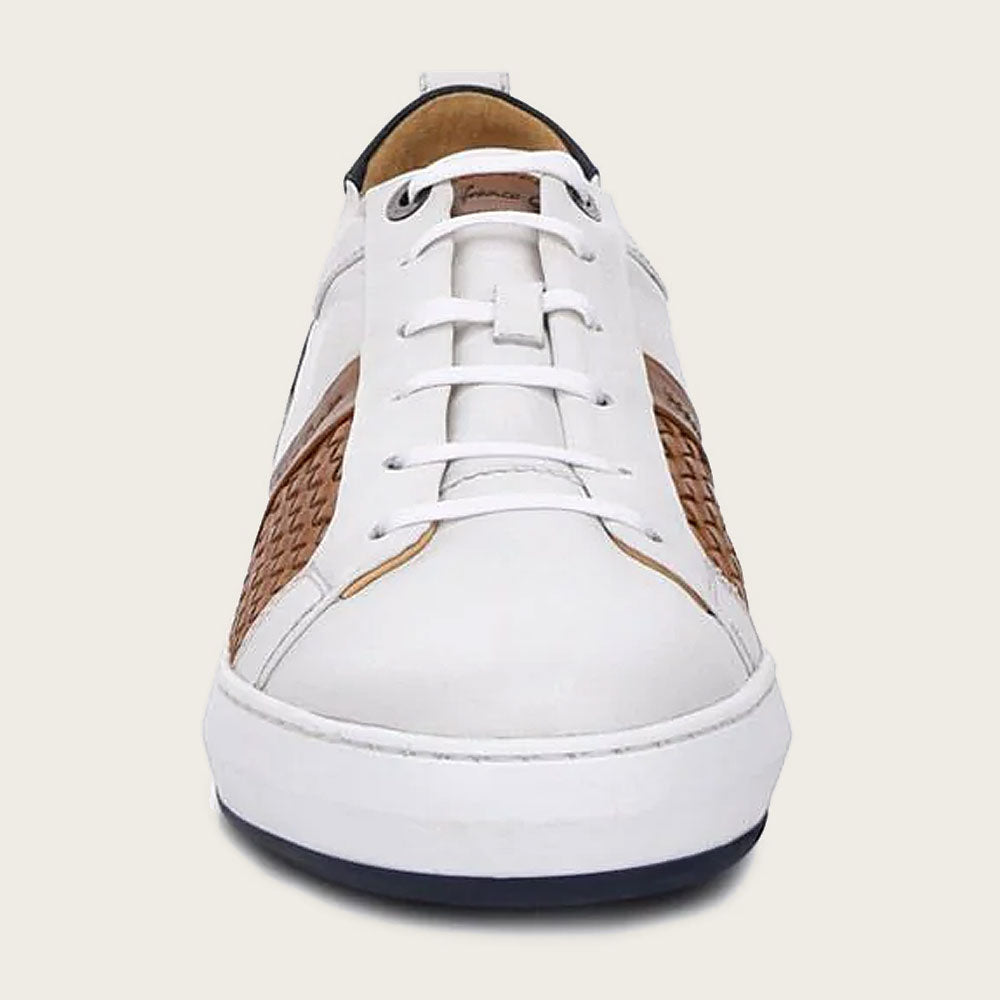 Casual white leather sneakers