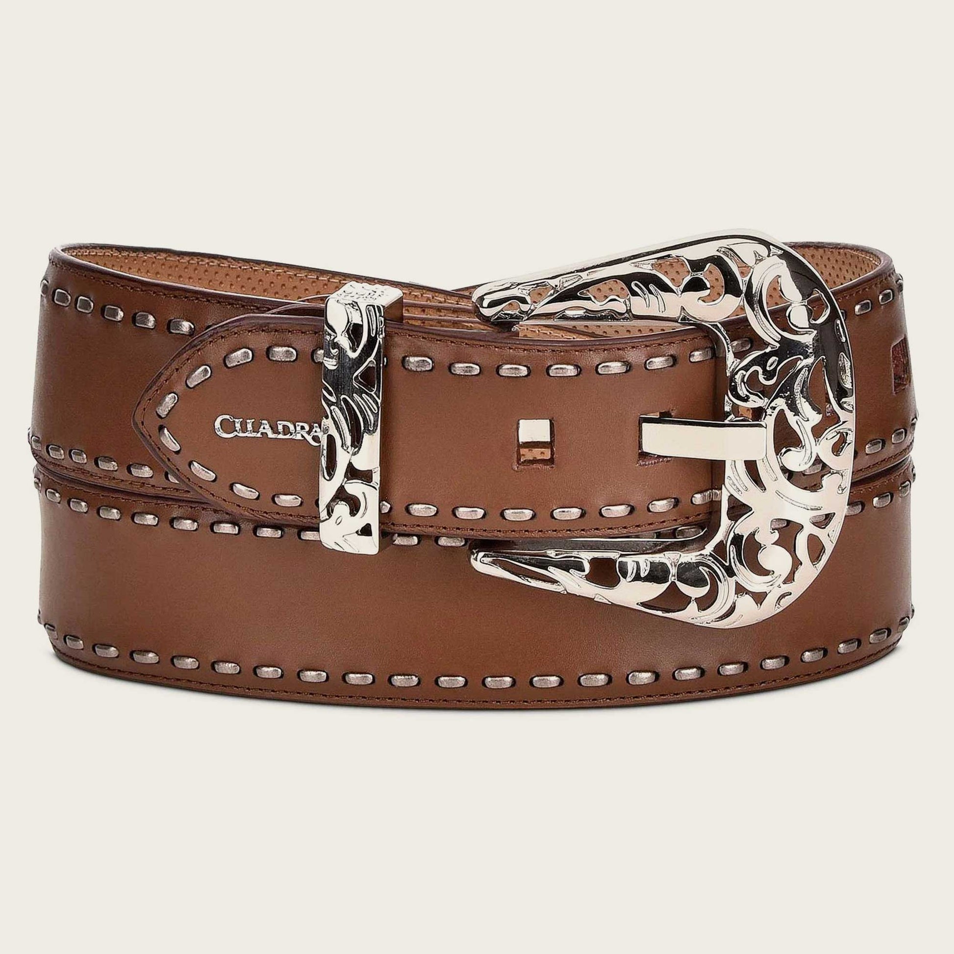 Handwoven honey leather belt, western belt for women, bovine leather