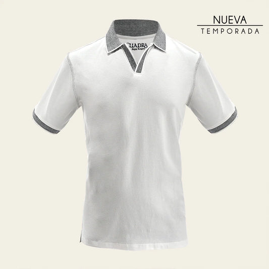 Camisa tipo Polo color blanco para hombre