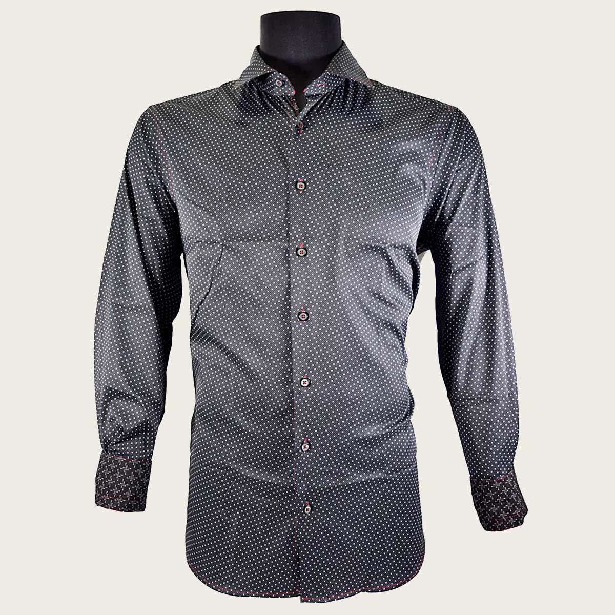 Navy blue shirt for men with white dots