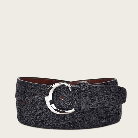 Black Stingray Leather Belt