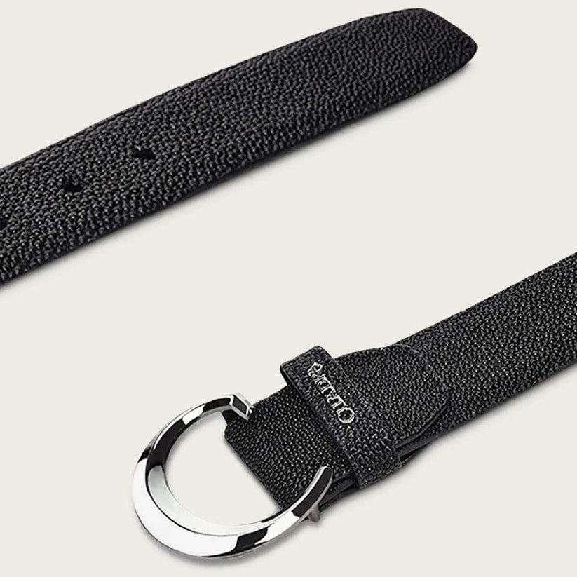 Black Stingray Leather Belt for men - CS381MA - Cuadra Shop