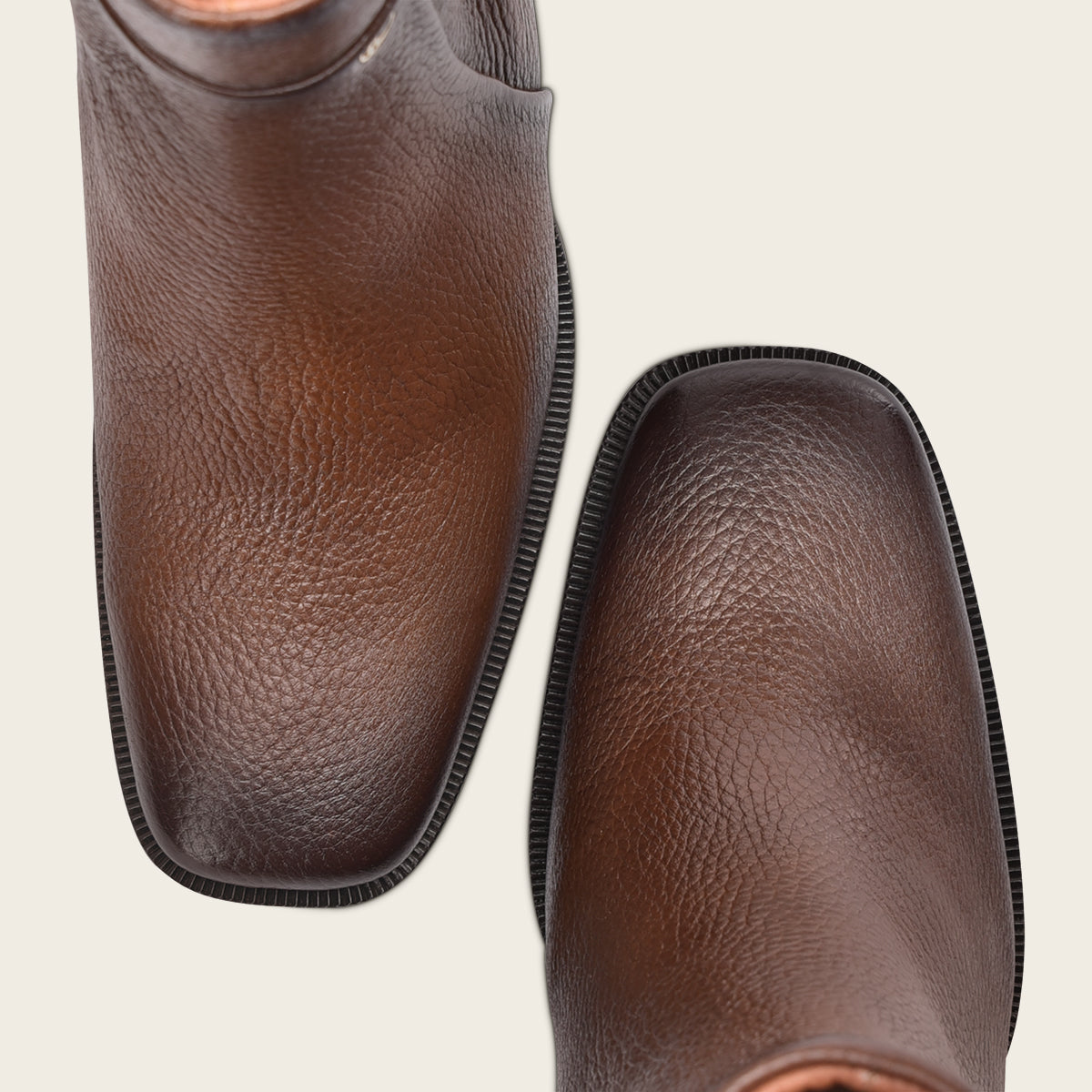 Honey brown leather minimalistic and elegant bootie
