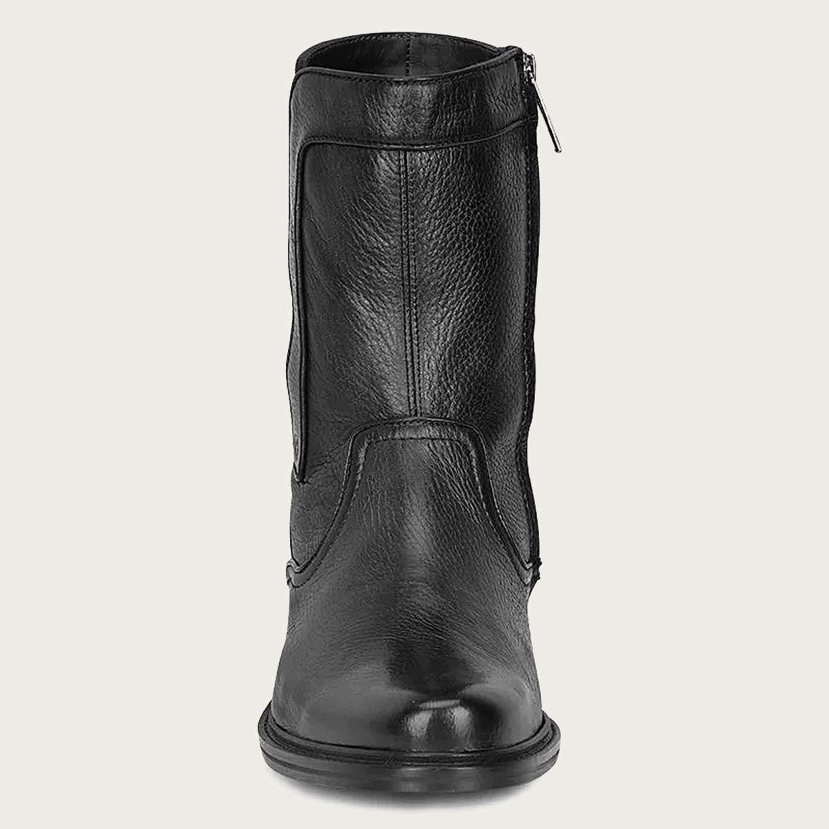black hand-painted leather dress boot