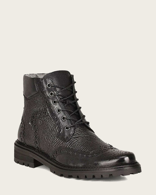 Black Shark Leather Boots by Cuadra: Elegance meets precision, hand-painted. 