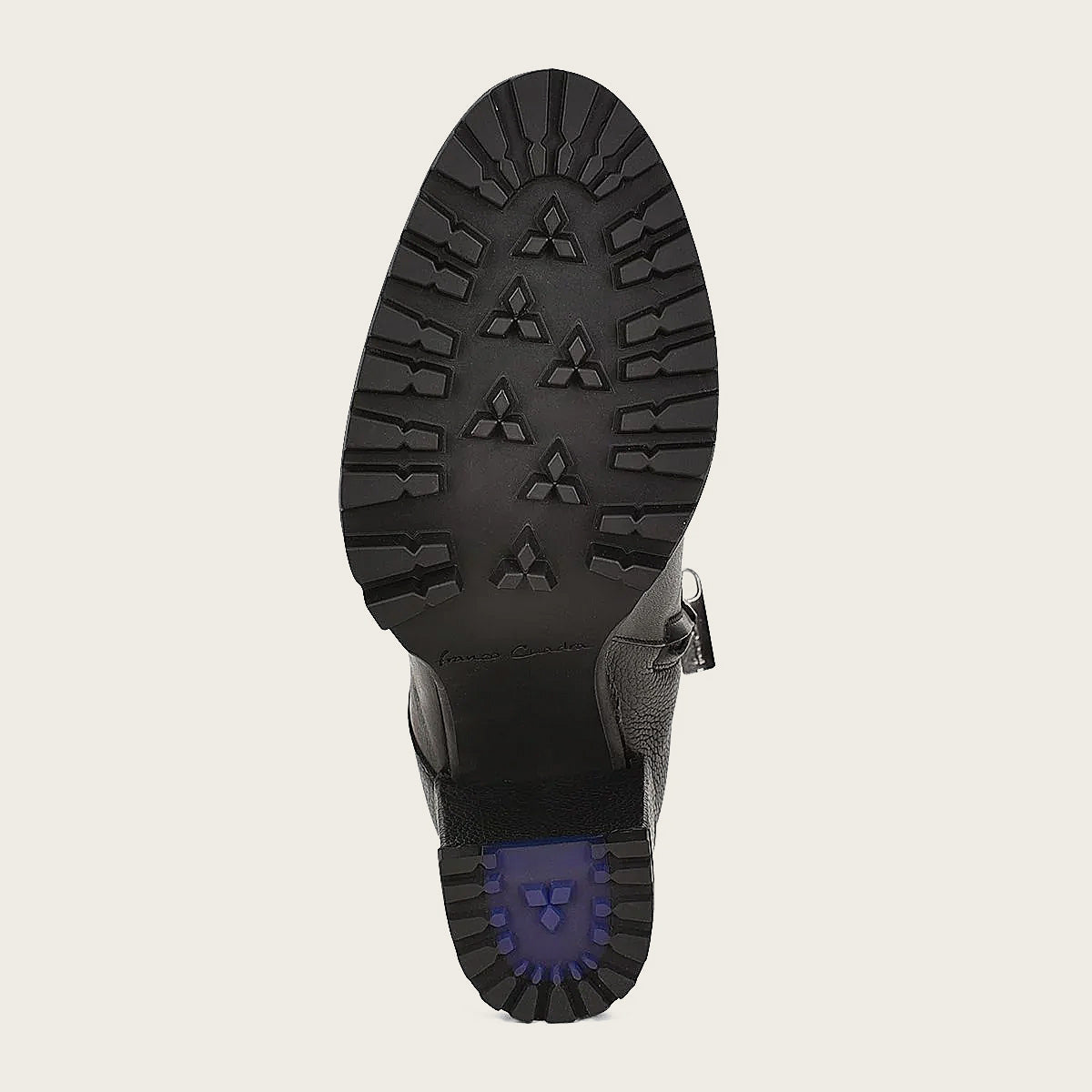 While the rubber sole and leather-lined heel provide stability.